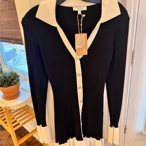 RIHOAS Black and Cream Cardigan